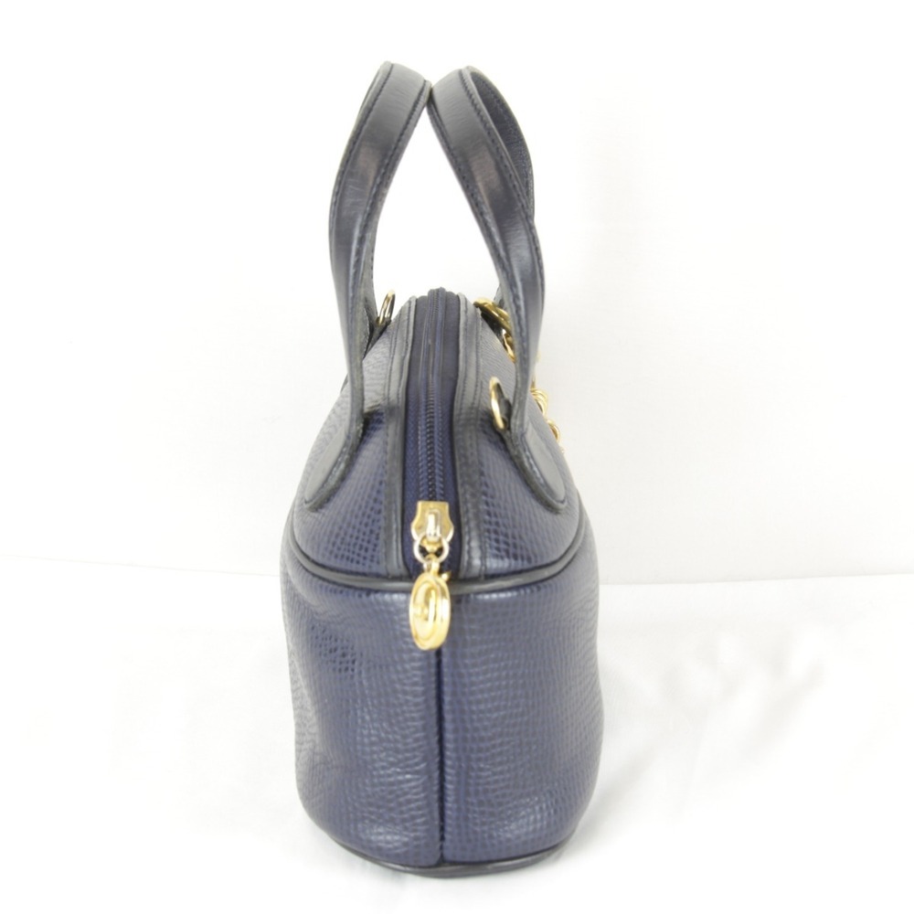 Christian Dior 2-way Mini Shoulder Bag, Leather, Navy, Women's - Picture 2 of 12